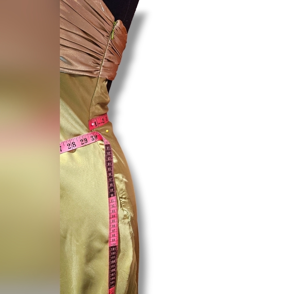One-shoulder Lime Green evening gown. Size 8. Beading Detail - Picture 4 of 15